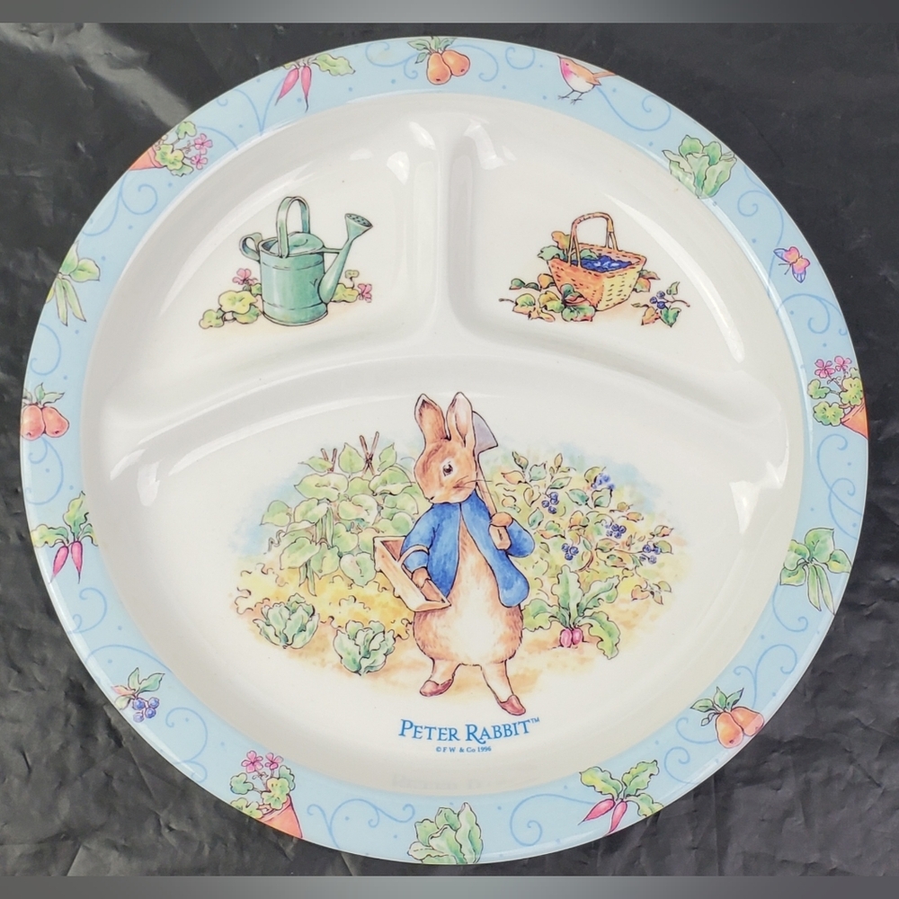 Eden Vintage 1996 Peter Rabbit Childs Toddler Divided Melamine Dish Plate - GUC